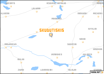 map of Skudutiškis