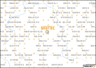 map of Skuteč