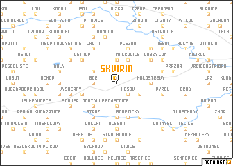 map of Skviřín