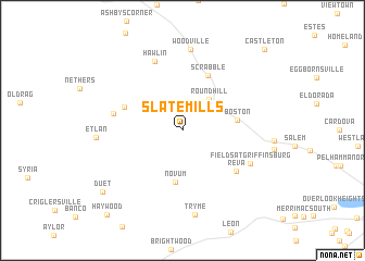 map of Slate Mills