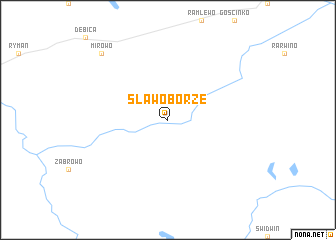 map of Sławoborze