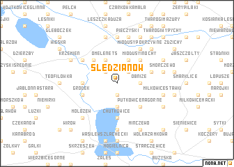 map of Śledzianów