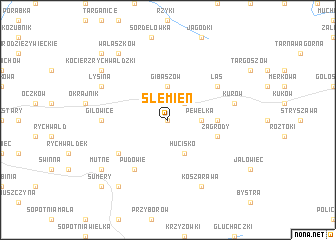 map of Ślemień