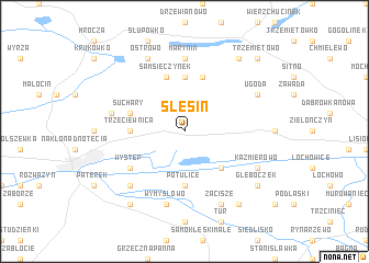 map of Ślesin