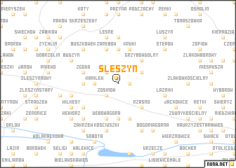 map of Śłeszyn