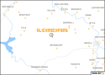 map of Slickrock Ford