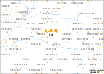 map of Slikiai