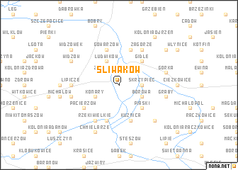 map of Śliwaków