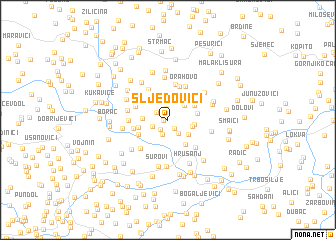 map of Šljedovići