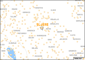 map of Šljeme