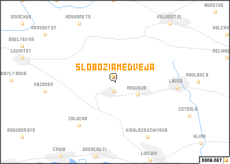 map of Slobozia-Medveja