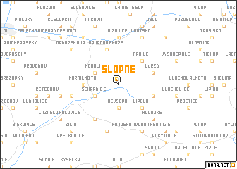 map of Slopné