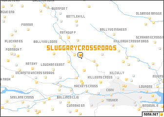 map of Sluggary Cross Roads