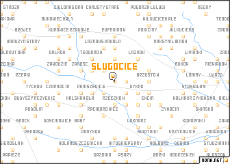 map of Sługocice