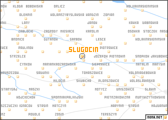 map of Sługocin