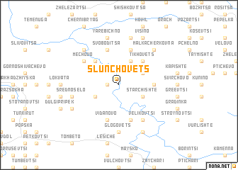 map of Slŭnchovets