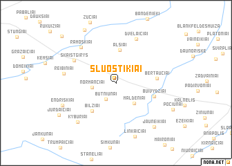 map of Šluostikiai