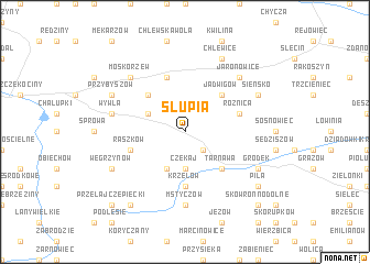 map of Słupia