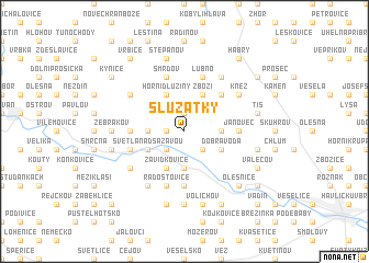 map of Služátky