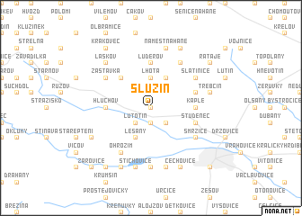 map of Služín