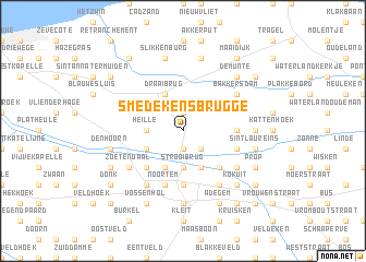 map of Smedekensbrugge