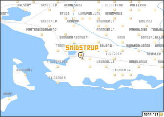 map of Smidstrup