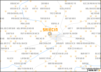 map of Śmiecin