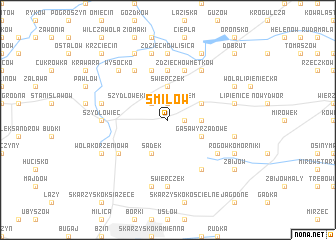 map of Śmiłów