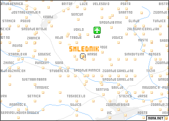 map of Smlednik