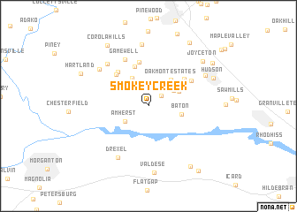 map of Smokey Creek