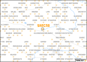 map of Smrčná
