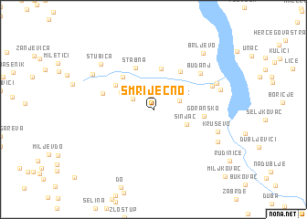 map of Smriječno