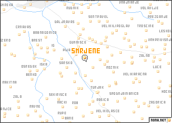 map of Smrjene