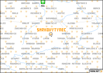 map of Smrkový Týnec