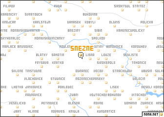 map of Sněžné