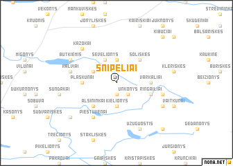 map of Šnipeliai