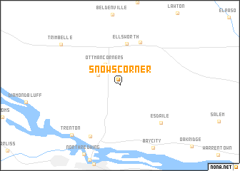 map of Snows Corner