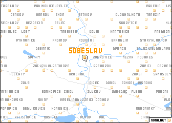 map of Soběslav