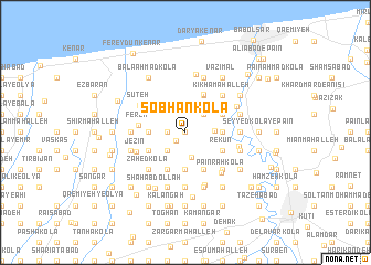map of Sobḩān Kolā