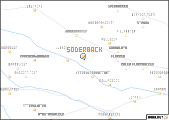 map of Söderbäck