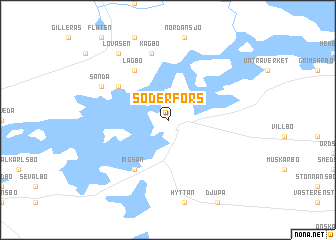 map of Söderfors