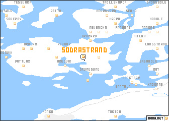 map of Södrastrand