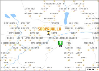 map of Södra Valla