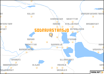 map of Södra Vastansjö