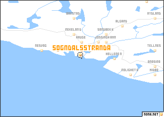 map of Sogndalsstranda