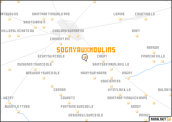 map of Sogny-aux-Moulins