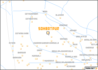 map of Sohbatpur