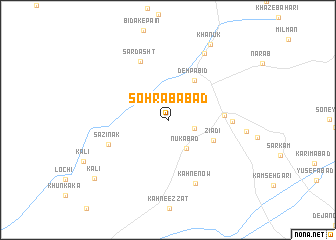 map of Sohrābābād