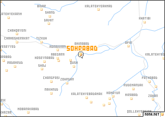 map of Sohrābād