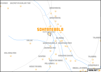 map of Sohrān-e Bālā
